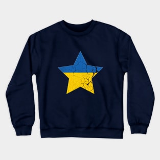 Star of Ukraine, Vintage Ukraine flag Crewneck Sweatshirt